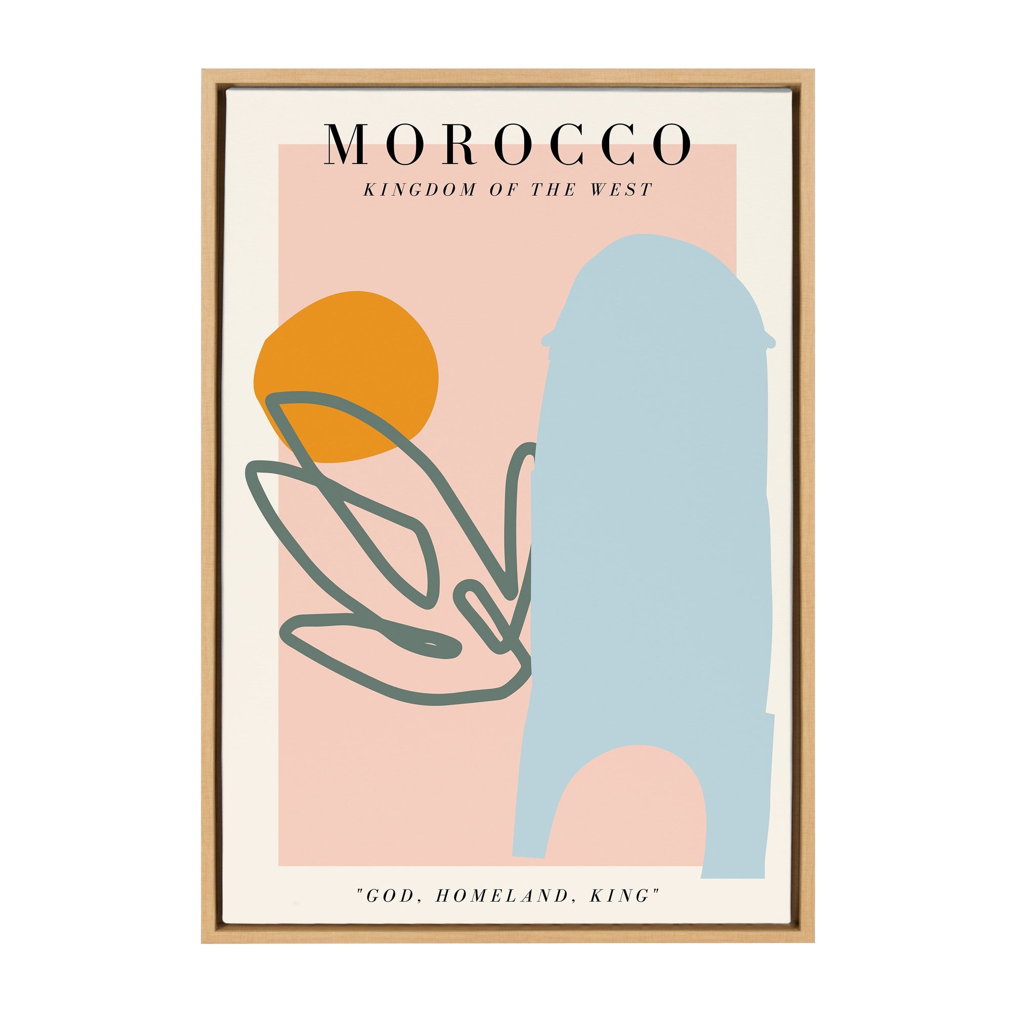 Sylvie Travel Poster Morocco No.1 Framed Canvas by kateandlaurel - product image 10 for Resin Society