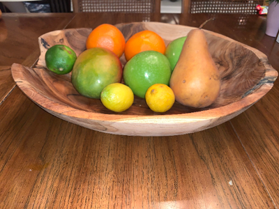 Large Live Edge Teak Bowl by Tuckahoe Hardwoods