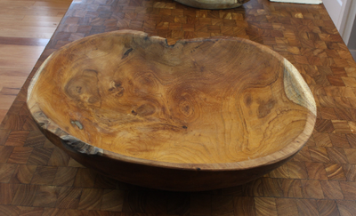 Large Live Edge Teak Bowl by Tuckahoe Hardwoods