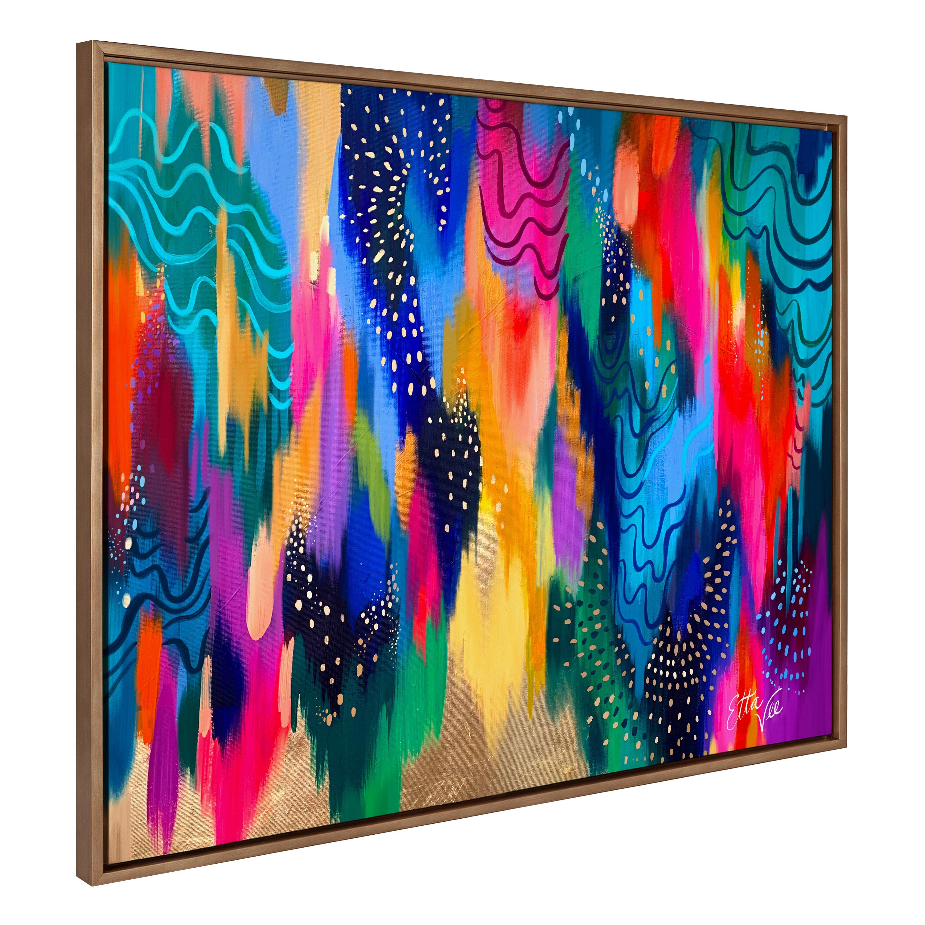 Sylvie EV Brushstroke 128 Framed Canvas by Jessi Raulet