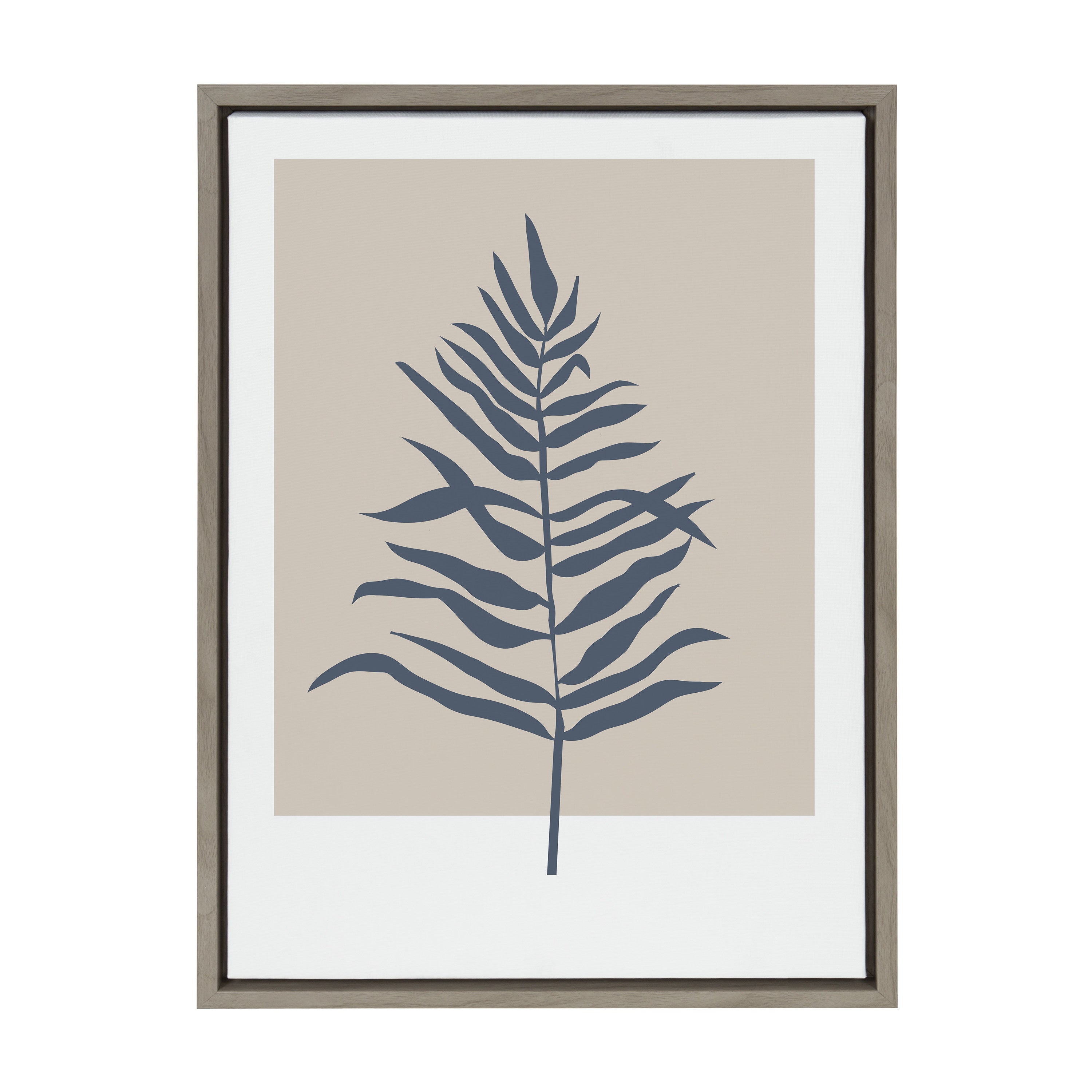 Sylvie Muted Tan and Blue Colorblock Botanical Fern Framed Canvas by kateandlaurel - product image 14 for Resin Society