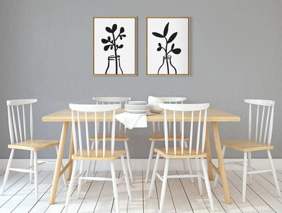 Sylvie Modern Botanical Framed Canvas Set by The Creative Bunch Studio by kateandlaurel - product image 8 for Resin Society