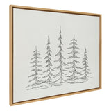 Sylvie Minimalist Evergreen Trees Sketch Framed Canvas by kateandlaurel - product image 19 for Resin Society