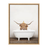 Sylvie Highland Cow and Duckling in Rustic Bath Framed Canvas by kateandlaurel - product image 20 for Resin Society