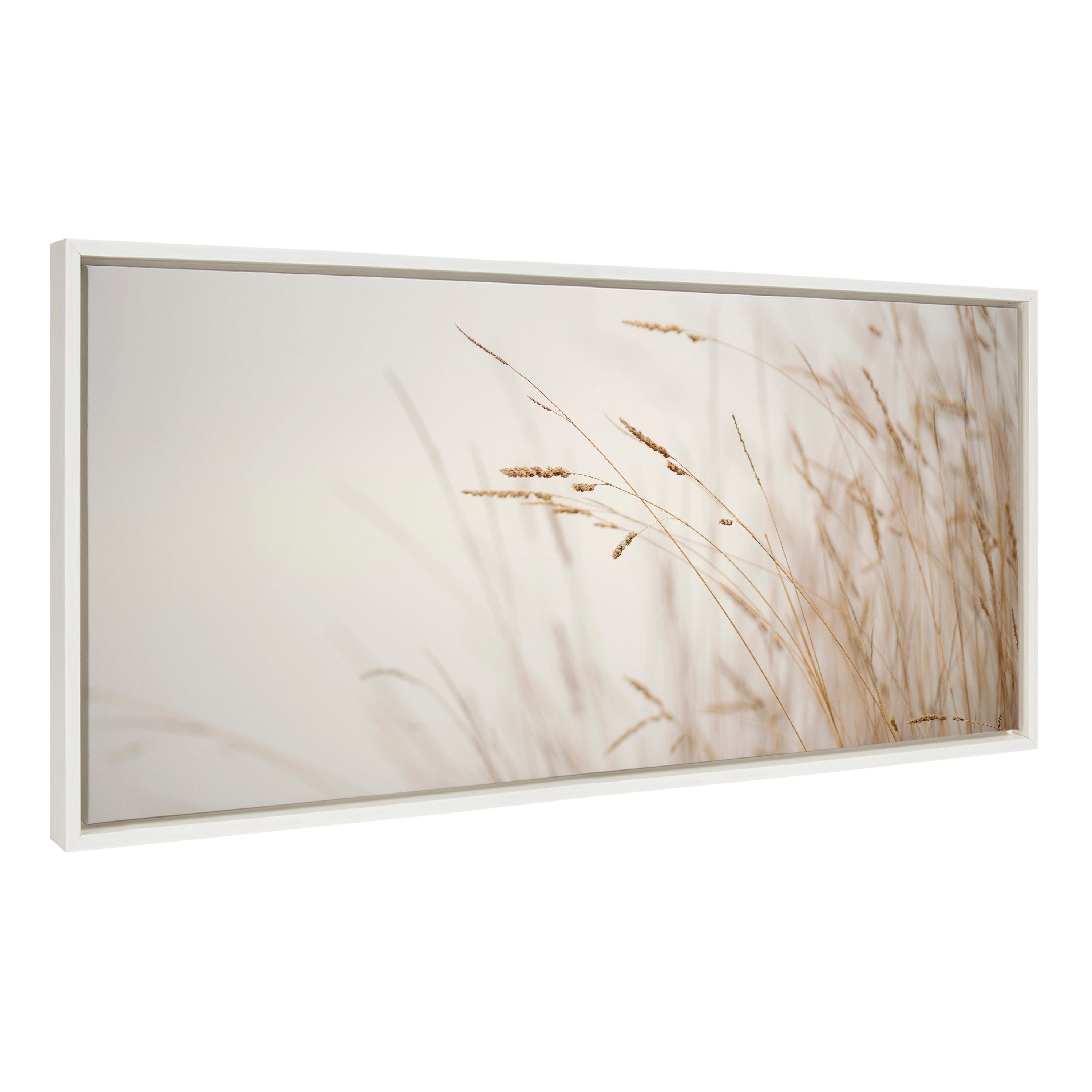 Sylvie Marsh Grass No 1 framed canvas art print by Crystal Lynn Collins with white floating frame