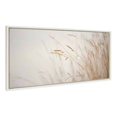 Sylvie Marsh Grass No 1 framed canvas art print by Crystal Lynn Collins with white floating frame