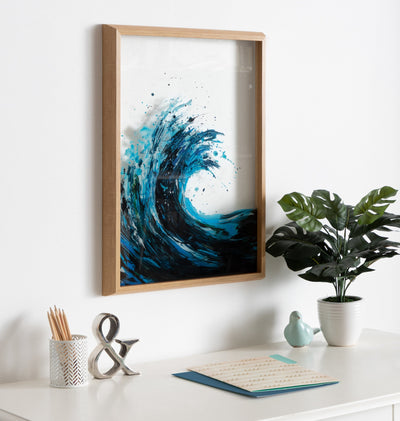 Blake Waves Framed Printed Art by kateandlaurel - product image 5 for Resin Society