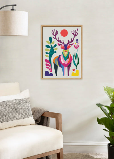Sylvie MCM Reindeer Framed Canvas by Rachel Lee of My Dream Wall