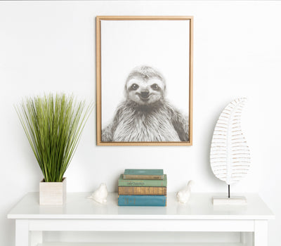 Sylvie Sloth Framed Canvas by Simon Te Tai by kateandlaurel - product image 14 for Resin Society