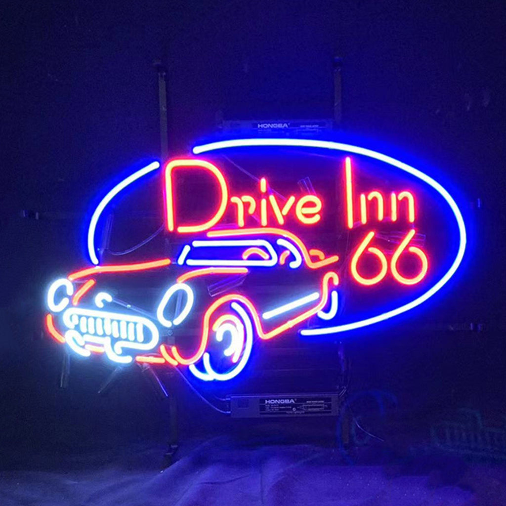 Drive Inn 66 Mother Road Auto Car Neon Signs Light by Neon Signs Land - main product image for Resin Society