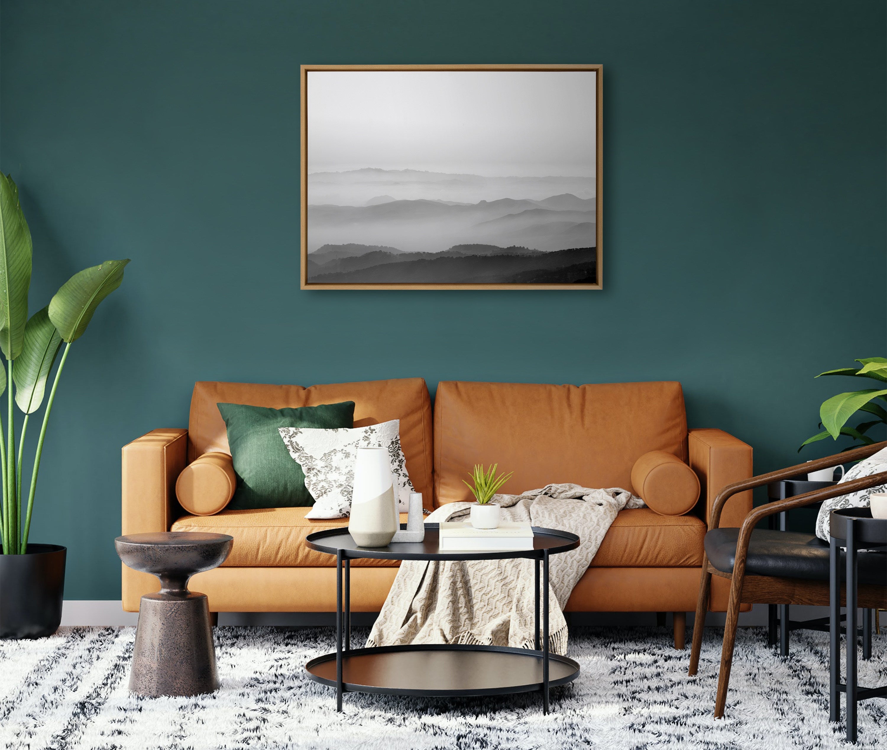 Sylvie Misty Mountains BW Framed Canvas by kateandlaurel - product image 10 for Resin Society