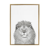 Sylvie Lion Framed Canvas by Simon Te Tai