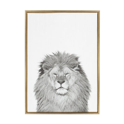 Sylvie Lion Framed Canvas by Simon Te Tai