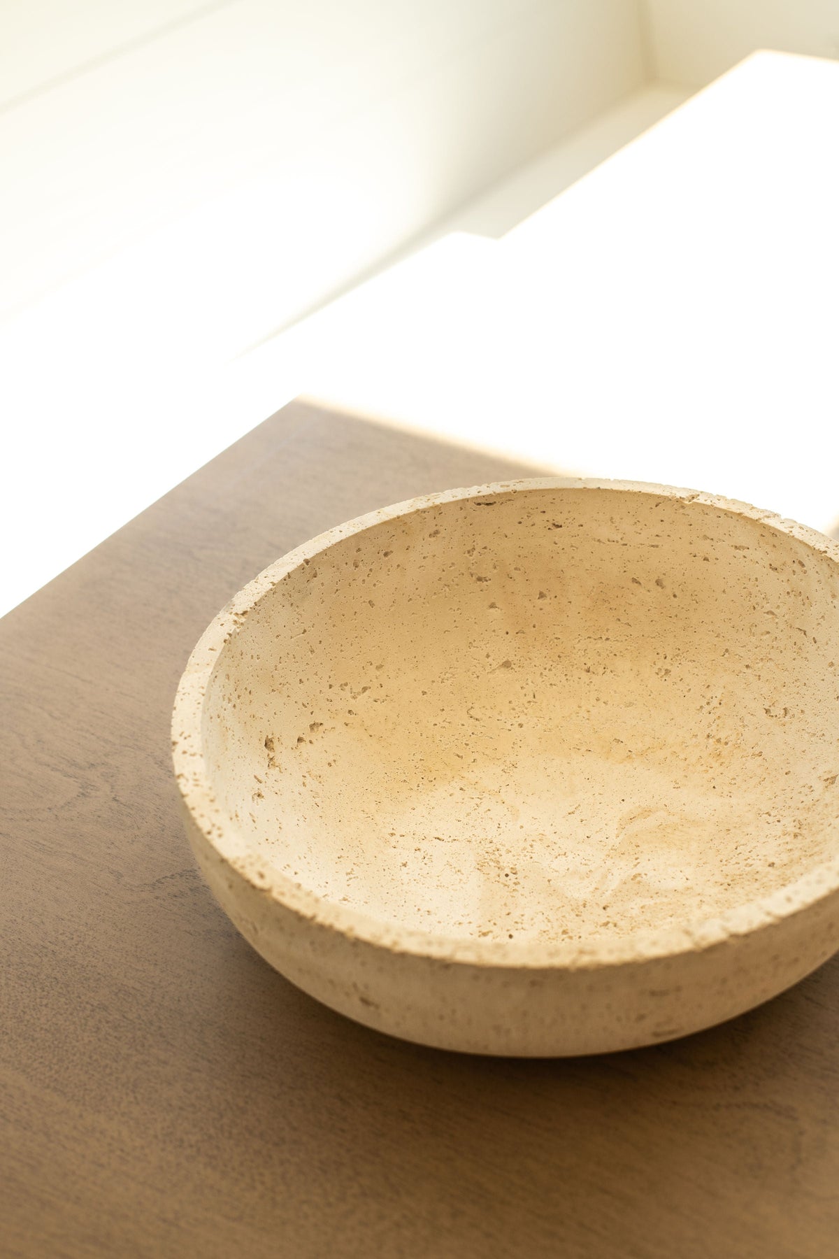 Travertine and Lava Rock Fruit Bowl