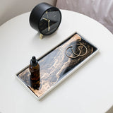 Large Ceramic Resin Tray with hand-poured resin surface in Northern Lights color
