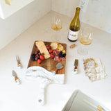 Large handcrafted resin and acacia wood cheese board with handle
