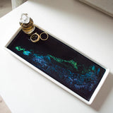 Small Ceramic Resin Tray with vibrant resin accent by Lynn & Liana Designs