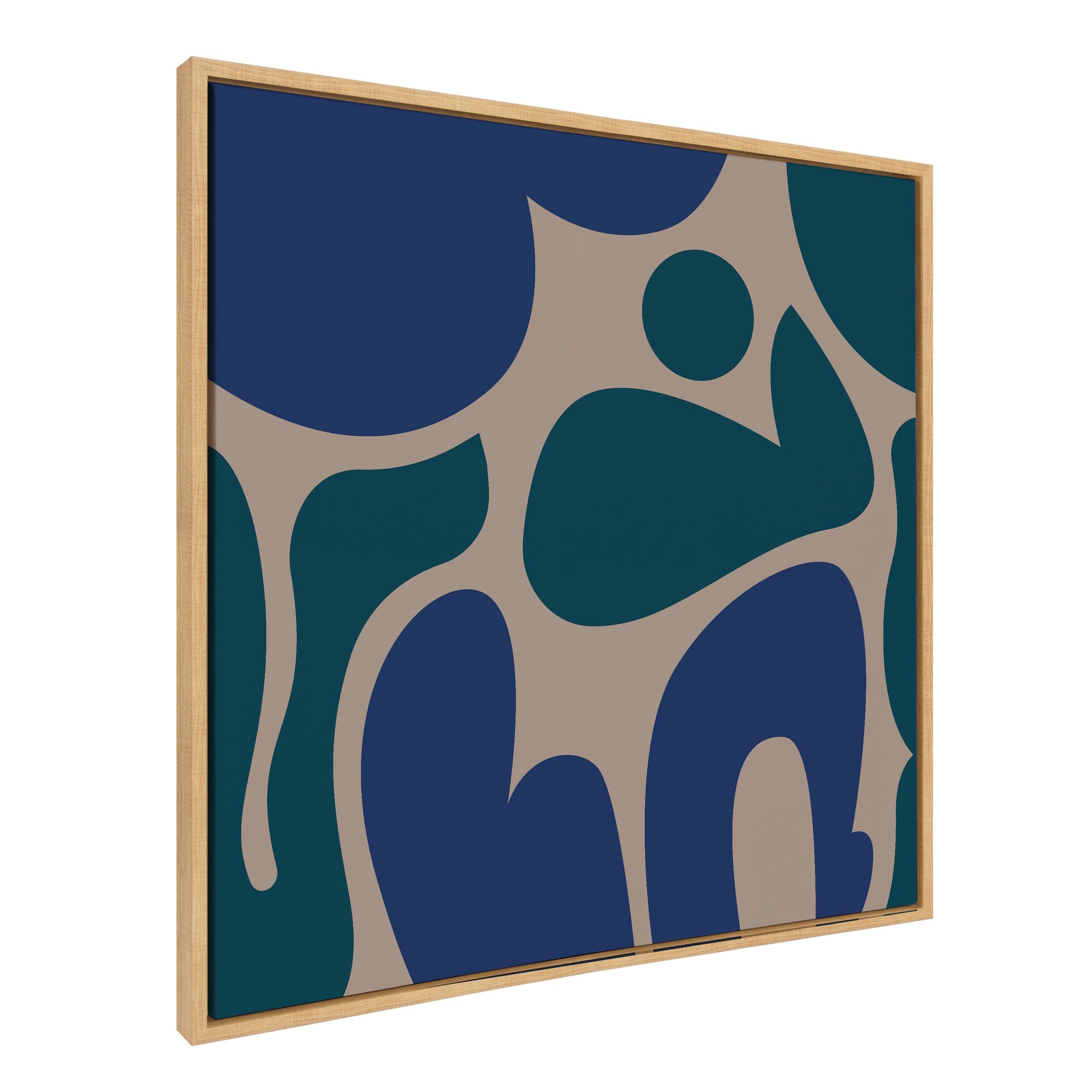 Sylvie Groovy Happy Abstract Blue and Green Framed Canvas by kateandlaurel - product image 7 for Resin Society