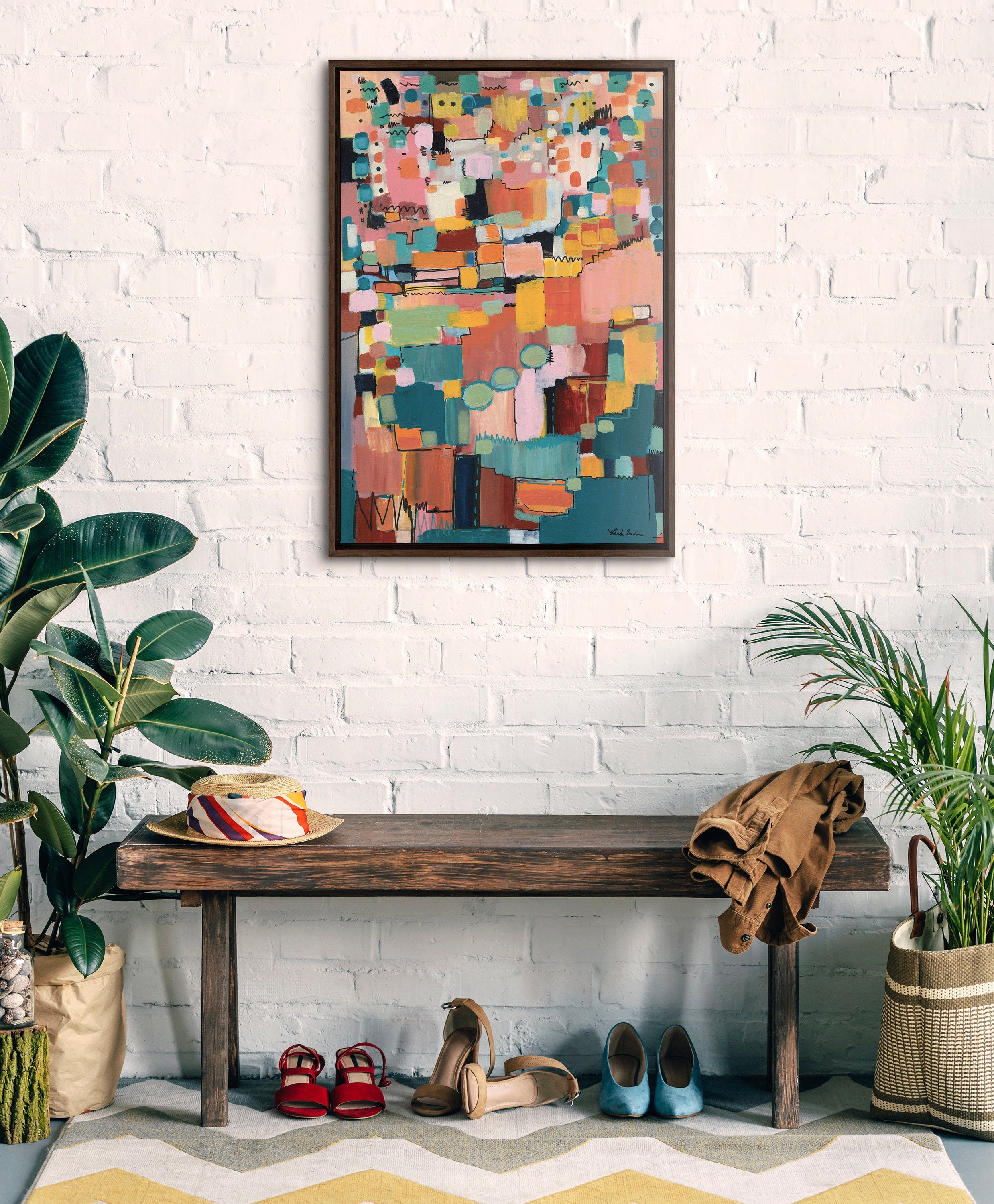 Sylvie Sunset Fiesta Framed Canvas by Leah Nadeau by kateandlaurel - product image 13 for Resin Society