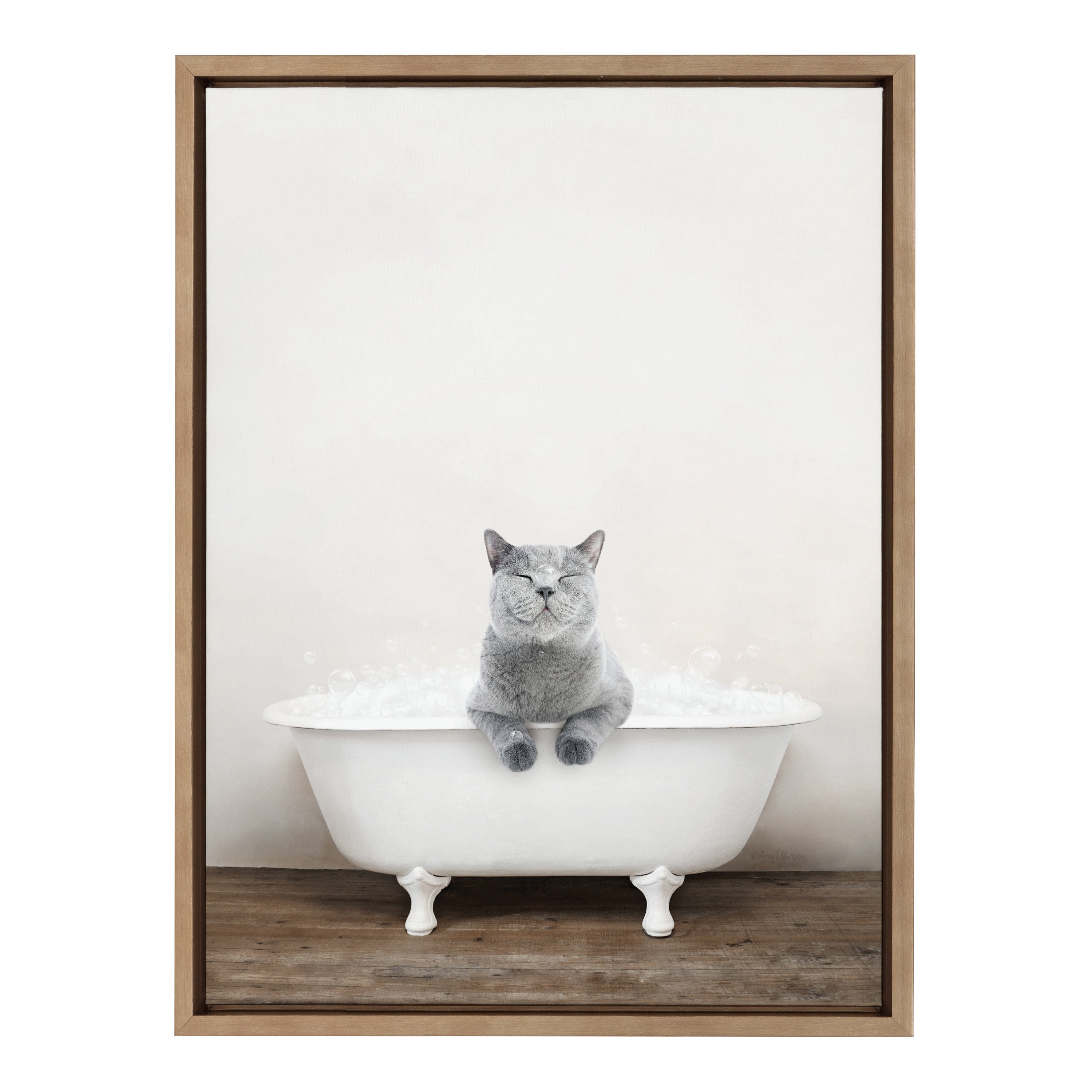 Sylvie Cat in Rustic Bath Framed Canvas by kateandlaurel - product image 20 for Resin Society
