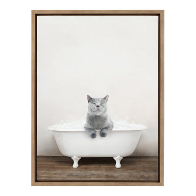 Sylvie Cat in Rustic Bath Framed Canvas by kateandlaurel - product image 20 for Resin Society