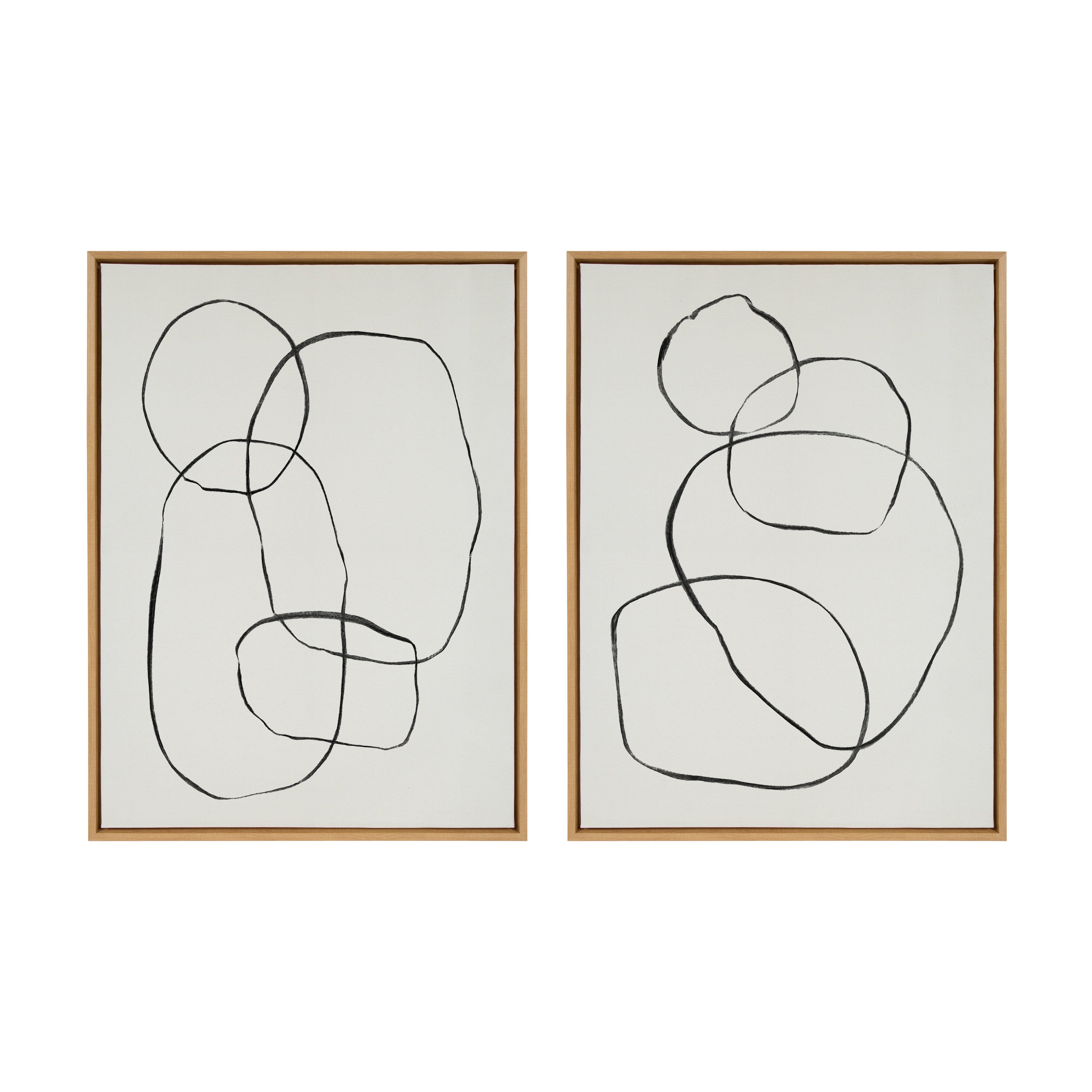 Sylvie Going in Circles Framed Textured Canvas Set by kateandlaurel - product image 7 for Resin Society