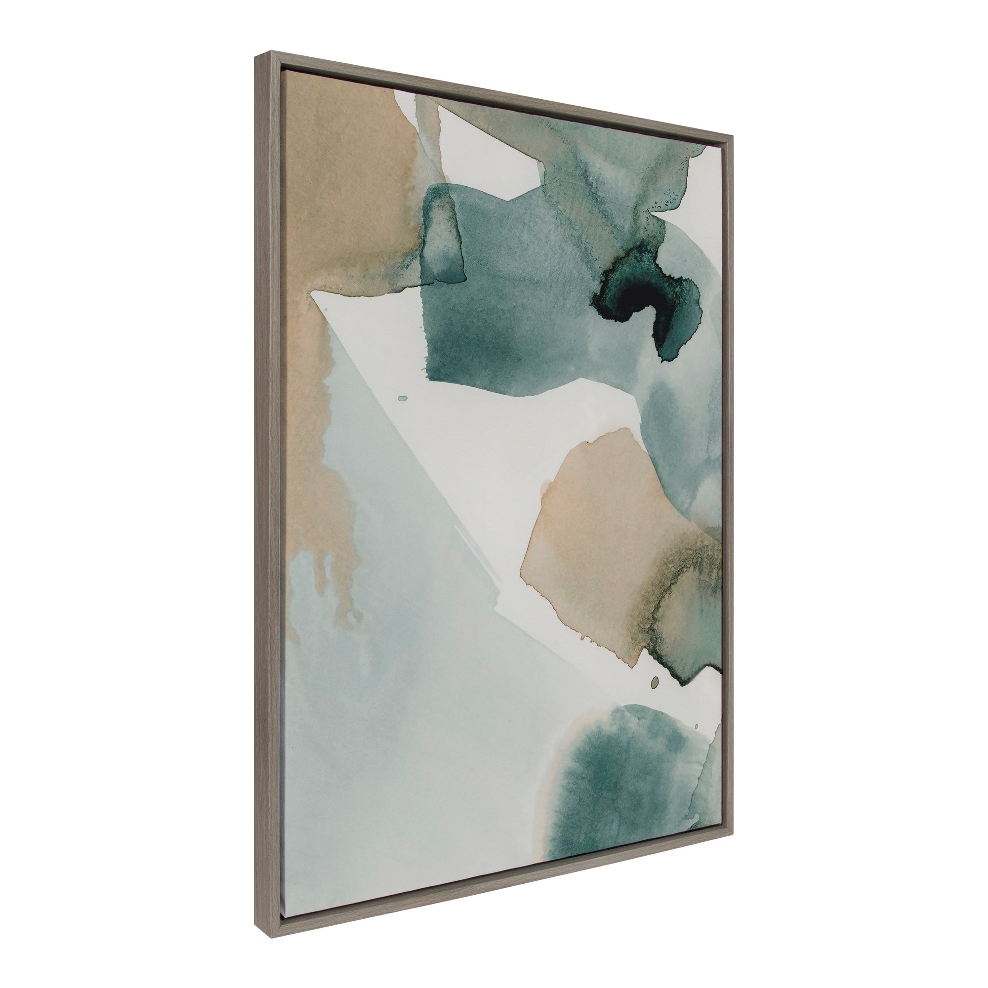Framed canvas art "Sylvie Color Exploration I" with soft watercolor tones by Amy Lighthall in a living room setting