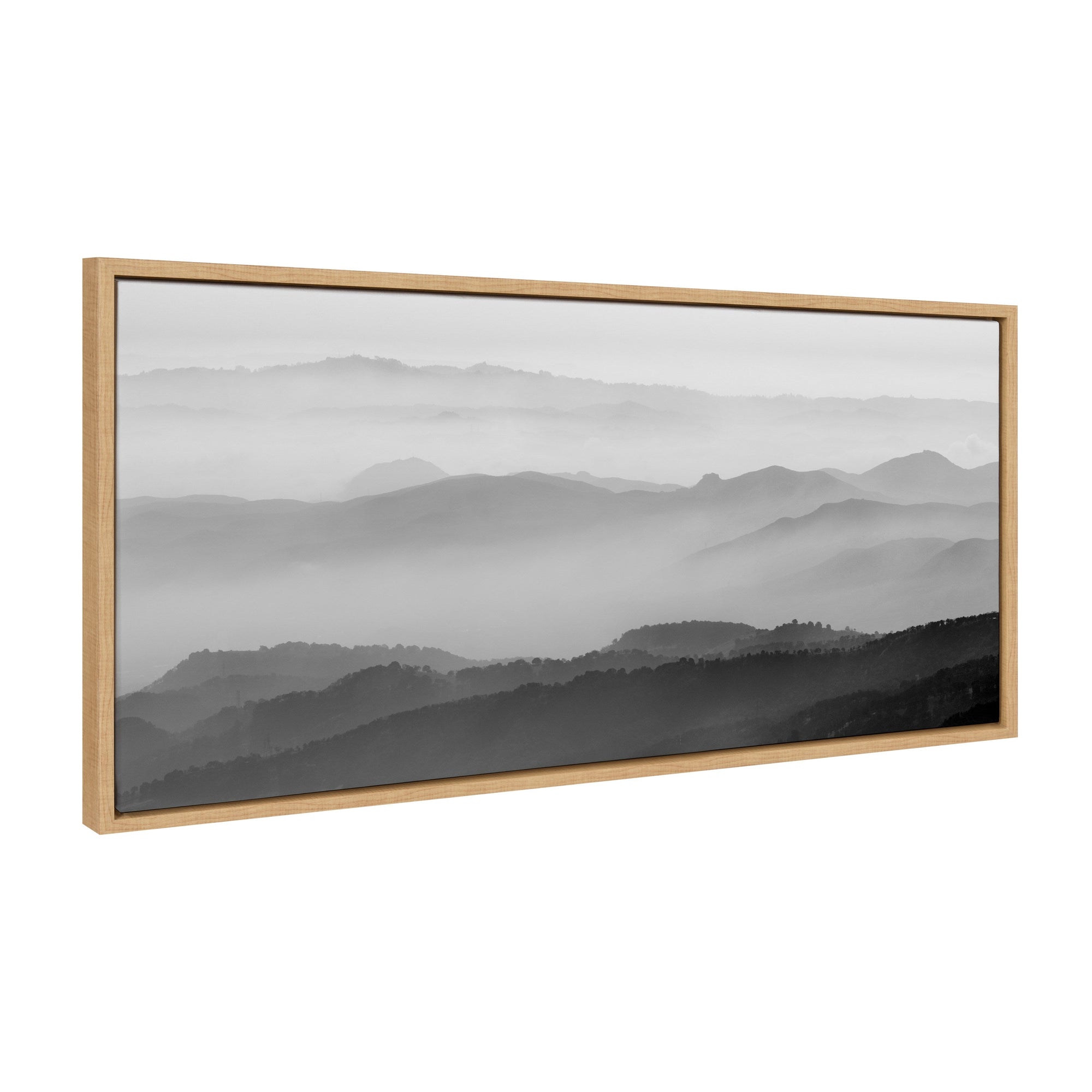 Sylvie Misty Mountains BW Framed Canvas by kateandlaurel - main product image for Resin Society