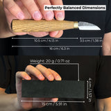 Complete Duck Carving Kit with knife, wooden blocks, sandpaper, sharpening board, pencil, and duck drawing guide