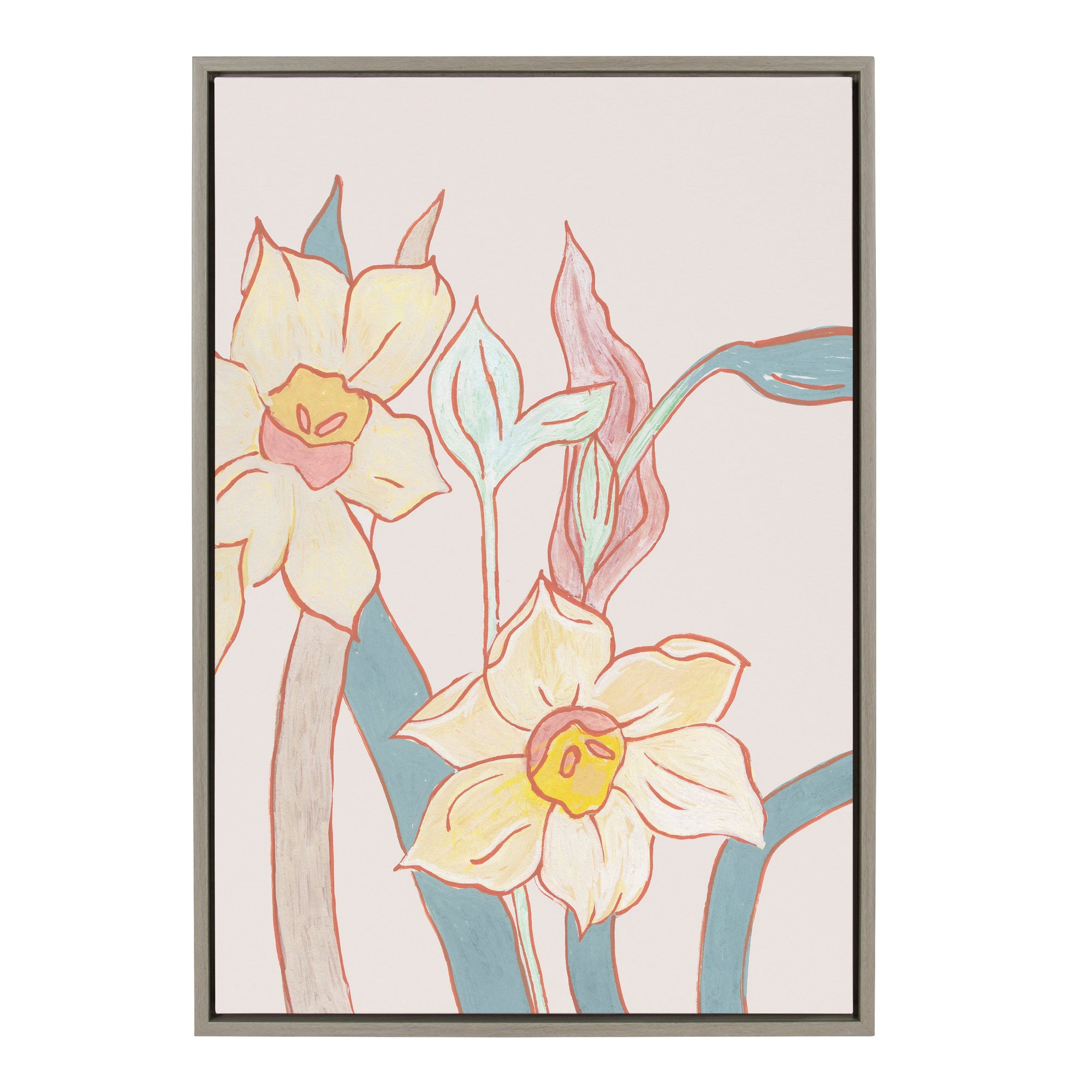 Sylvie Pine Ridge Daffodils Framed Canvas by kateandlaurel - product image 10 for Resin Society