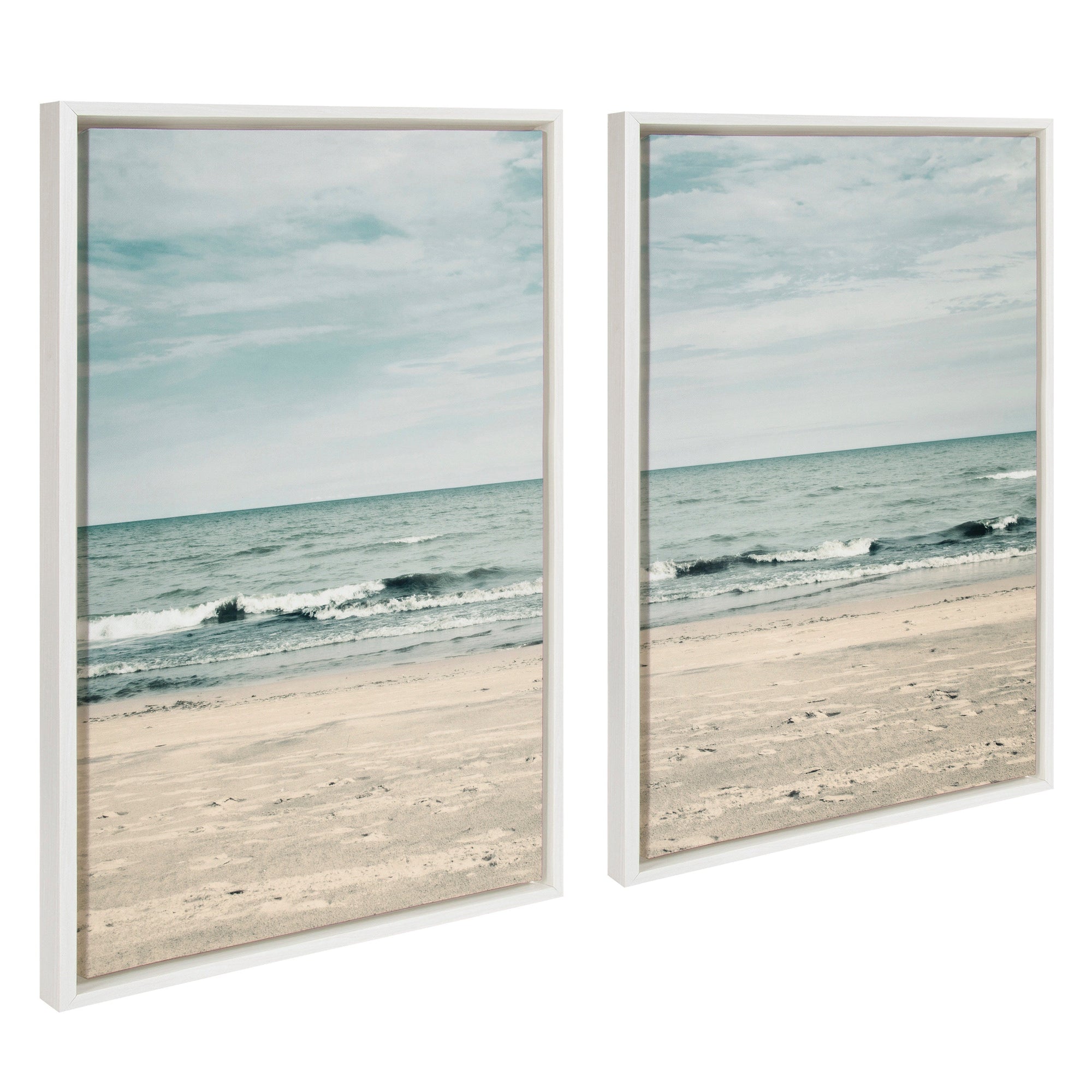 Sylvie Beach 2 Left and Right Framed Canvas by kateandlaurel - product image 7 for Resin Society