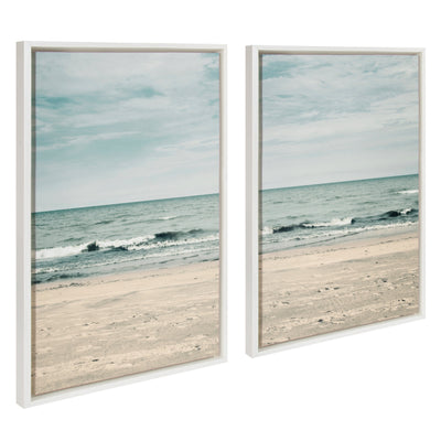 Sylvie Beach 2 Left and Right Framed Canvas by kateandlaurel - product image 7 for Resin Society