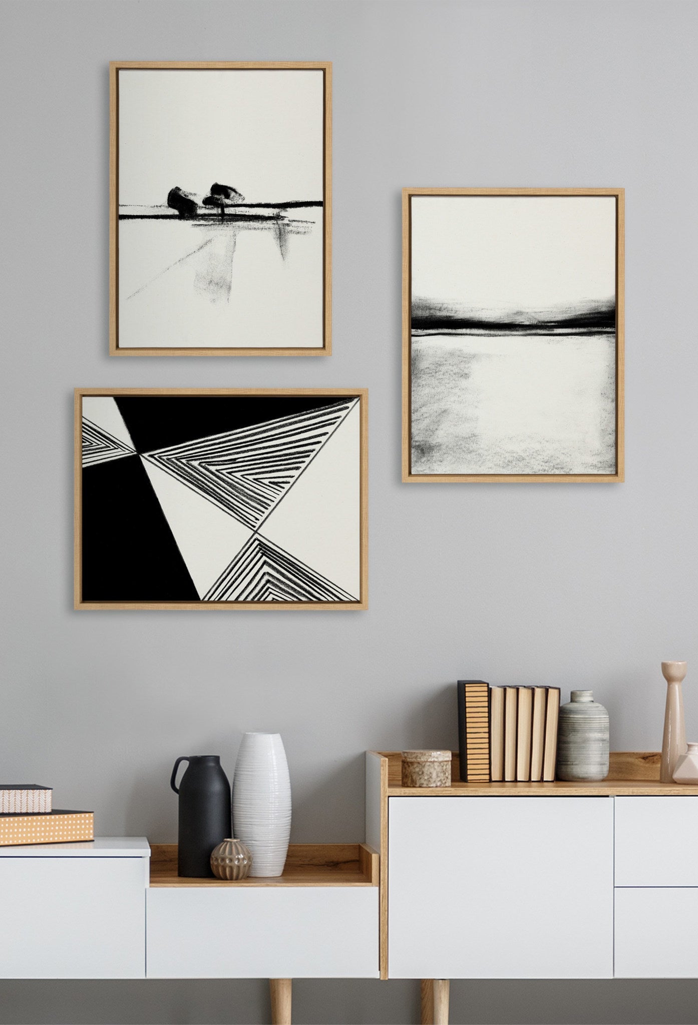 Sylvie 646 Charcoal Landscape Framed Canvas by kateandlaurel - product image 6 for Resin Society