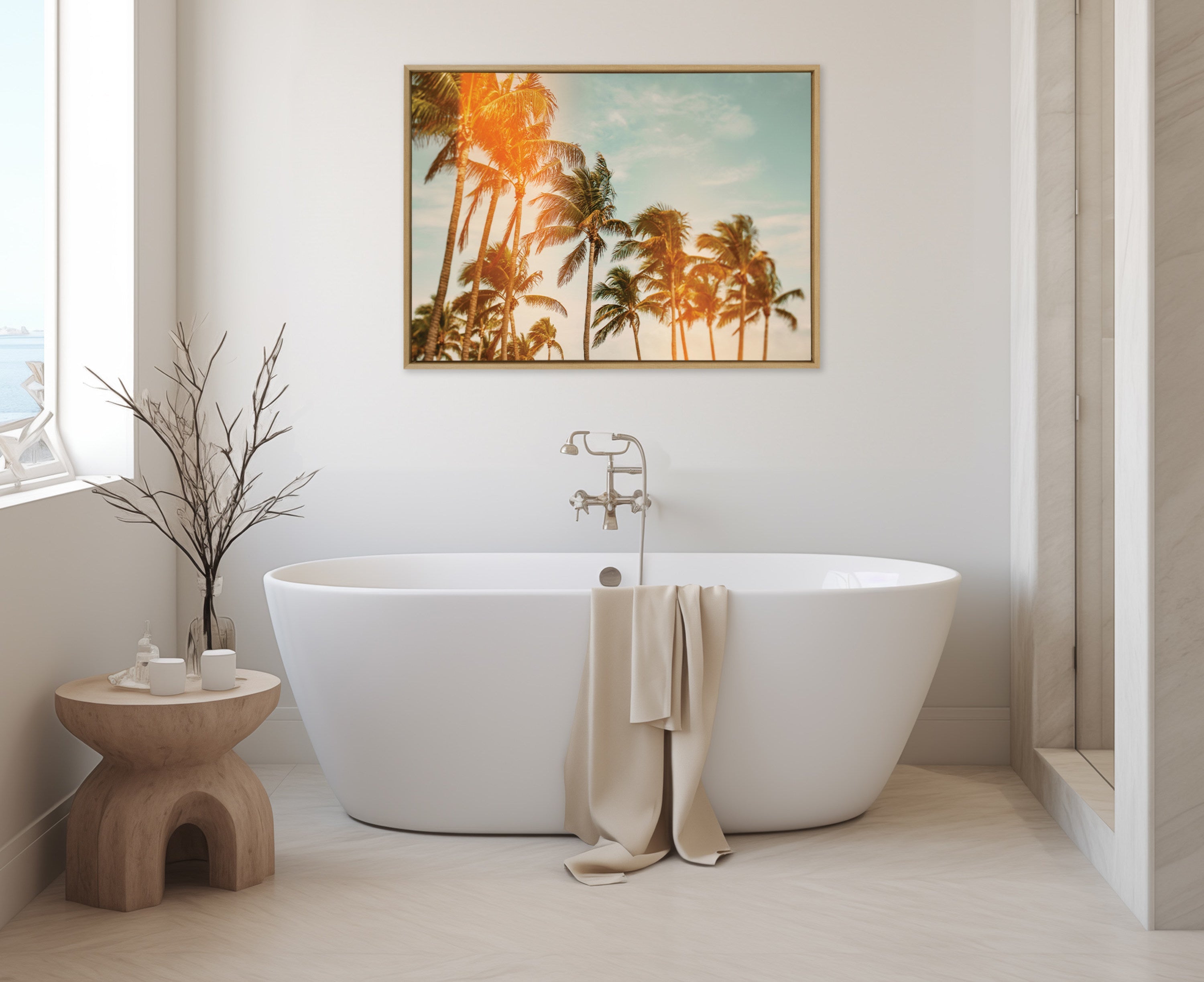 Sylvie Miami Breeze Framed Canvas by Alicia Bock
