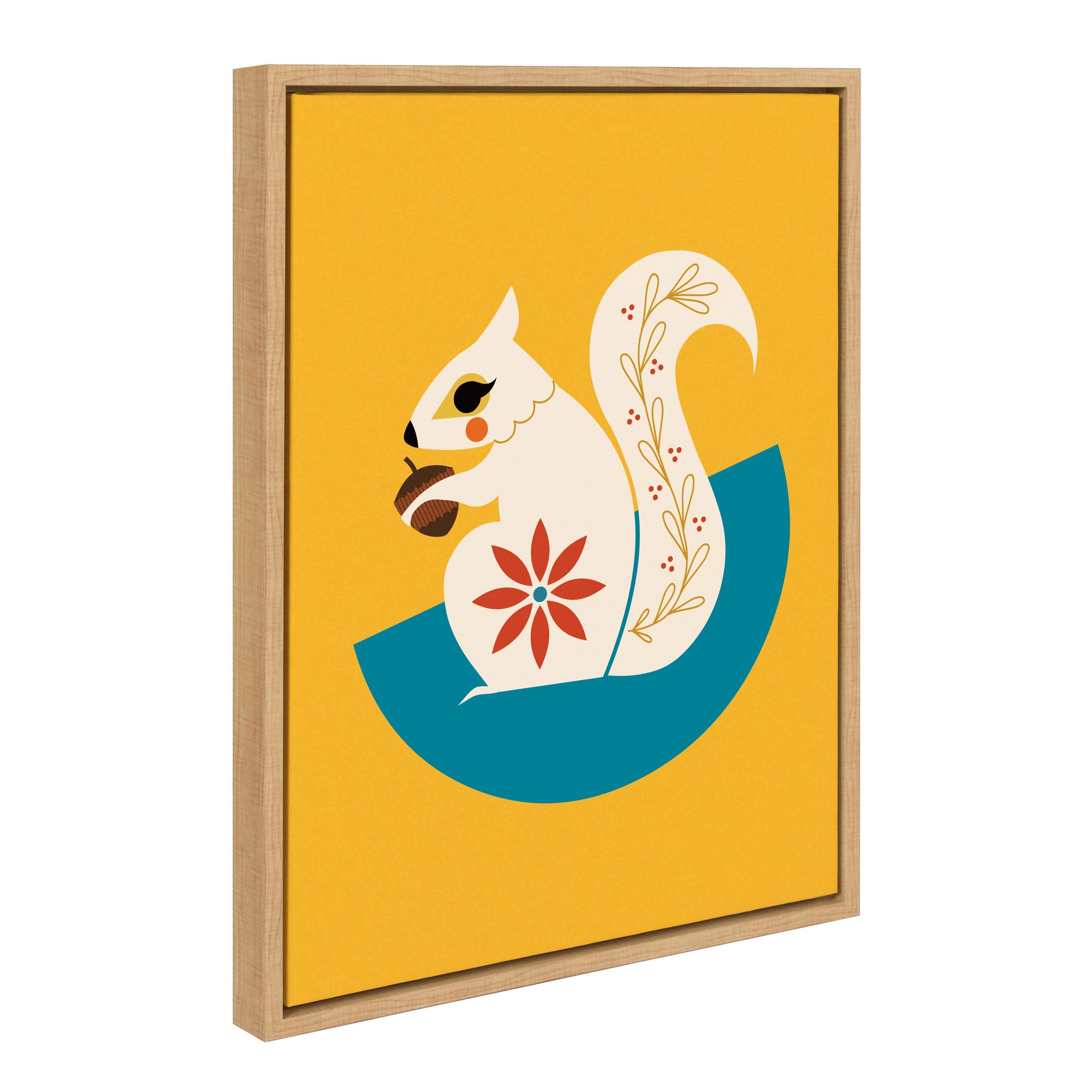 Sylvie White Squirrel Framed Canvas by Amber Leaders Designs