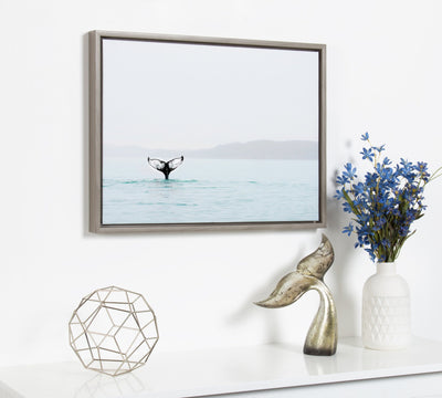 Sylvie Whale Tail In The Mist Framed Canvas by Amy Peterson by kateandlaurel - product image 5 for Resin Society