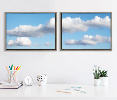 Sylvie Uplifting Clouds Framed Canvas by kateandlaurel - product image 4 for Resin Society