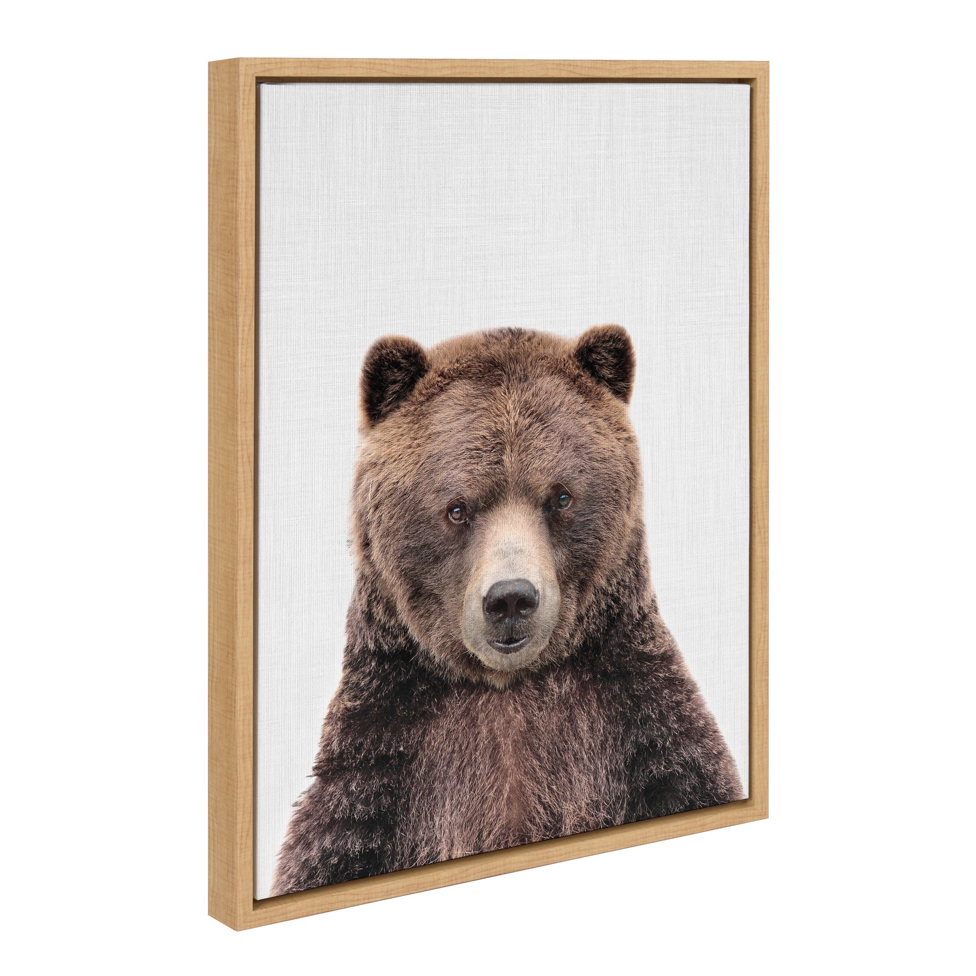 Sylvie Cute Bear Color Framed Canvas by kateandlaurel - main product image for Resin Society