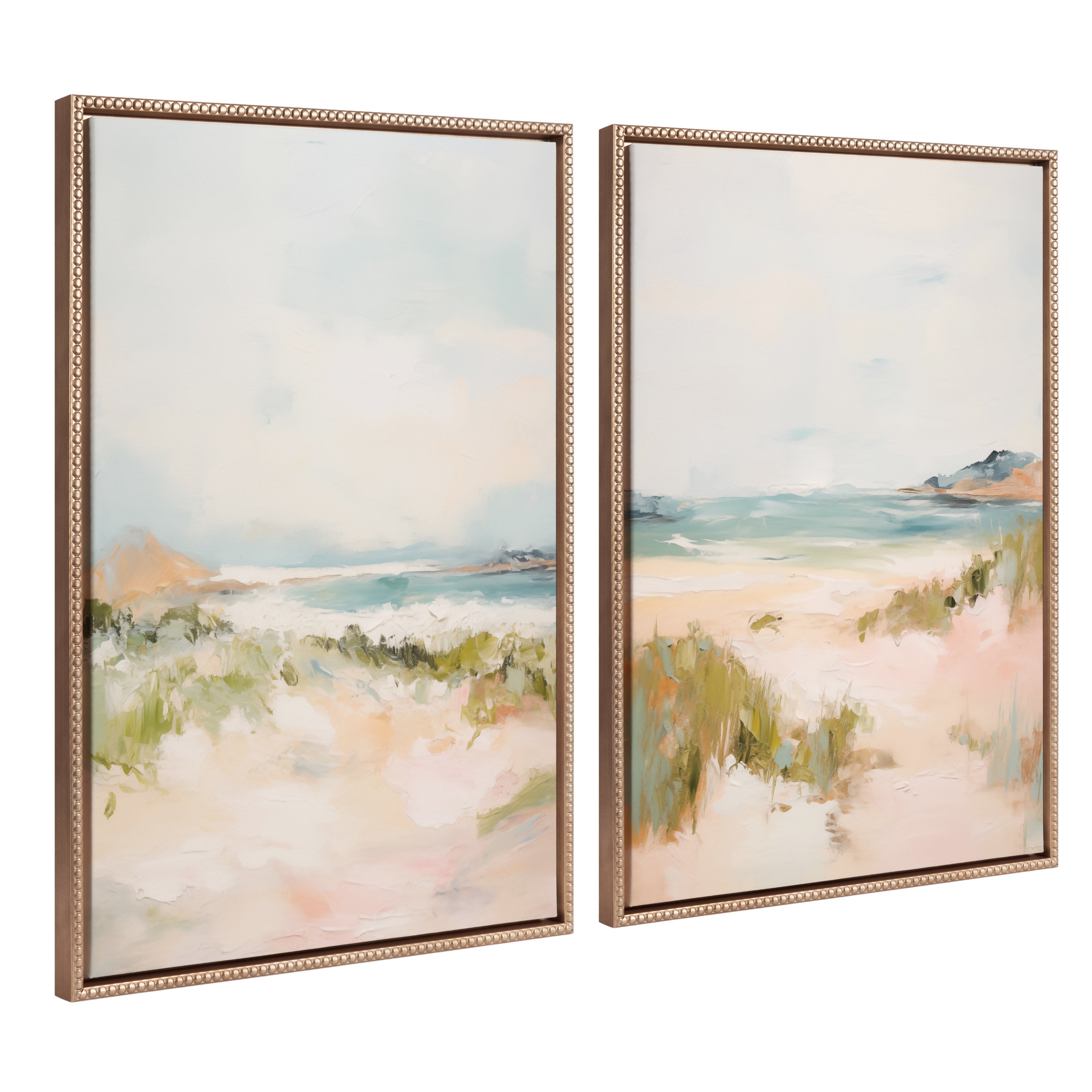 Sylvie Beaded Tranquil Landscape III and V Framed Canvas Art Set by Amy Lighthall
