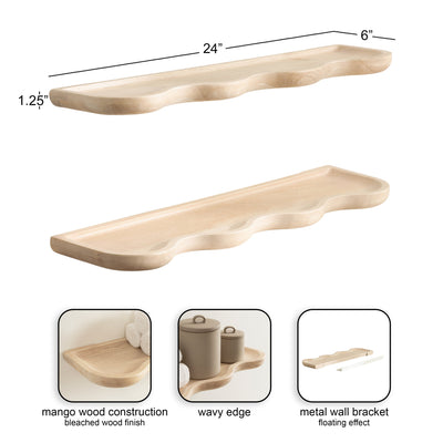 Alezar Wood Shelf Set