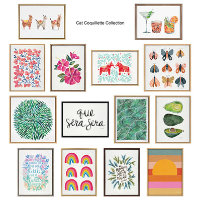 Sylvie Navy Ginkgo and Navy Ginkgo Trio Framed Canvas by kateandlaurel - product image 6 for Resin Society