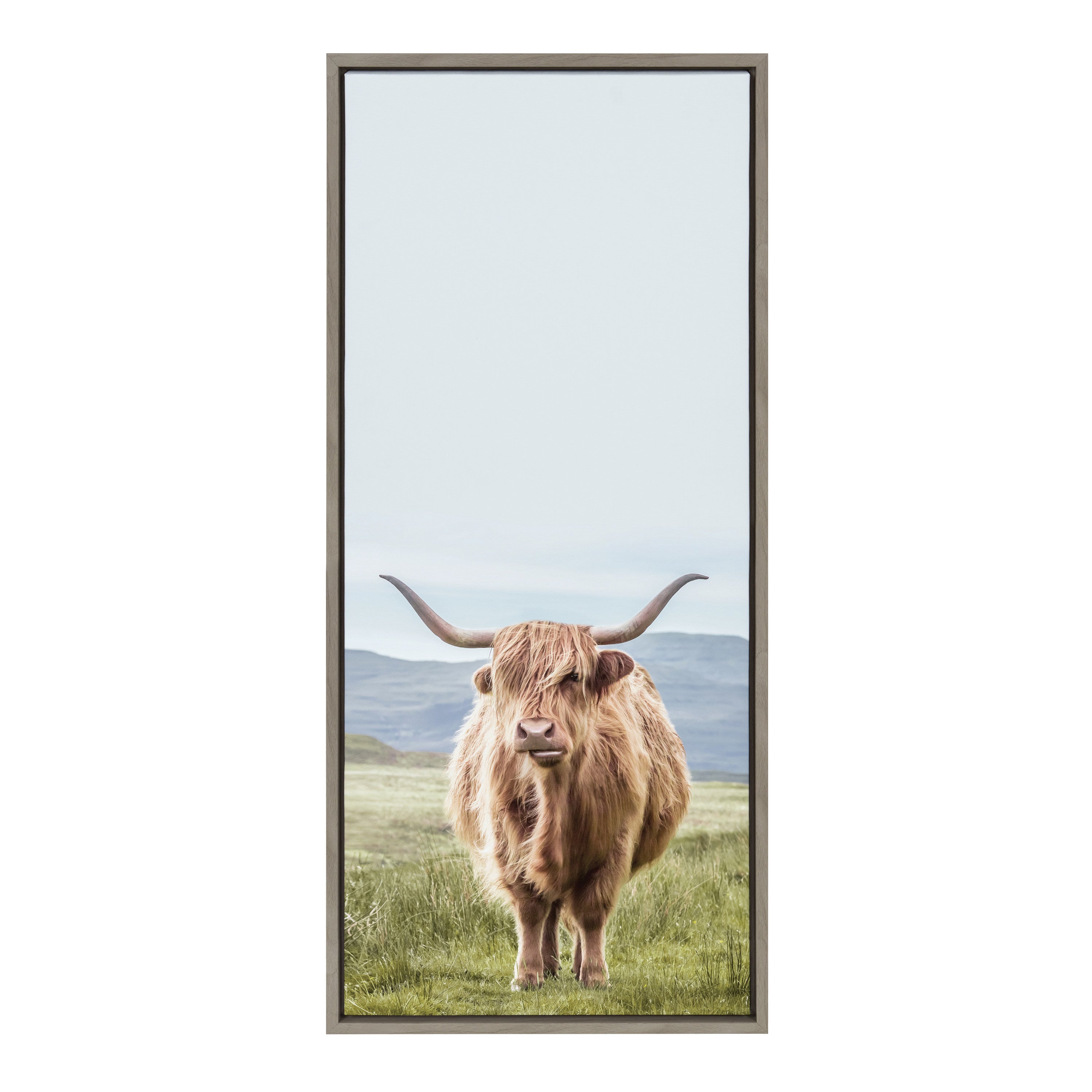 Sylvie Highland Cow Mountain Landscape Framed Canvas by The Creative by kateandlaurel - product image 8 for Resin Society
