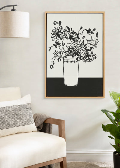 Sylvie 1043 Black and White Vase Framed Canvas by Teju Reval of by kateandlaurel - product image 10 for Resin Society