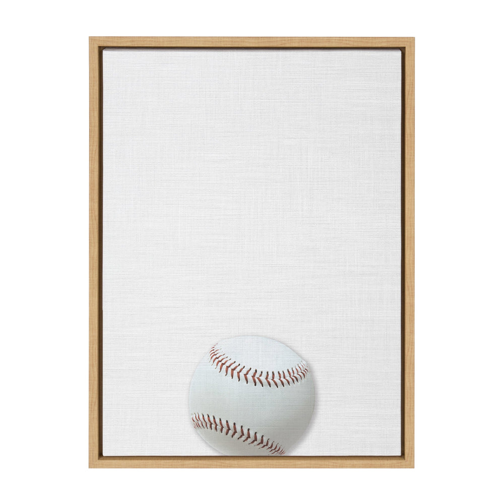 Sylvie Color Baseball Portrait Framed Canvas, Natural 18x24 by kateandlaurel - main product image for Resin Society