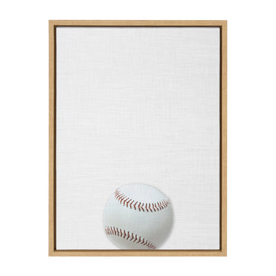 Sylvie Color Baseball Portrait Framed Canvas, Natural 18x24 by kateandlaurel - main product image for Resin Society