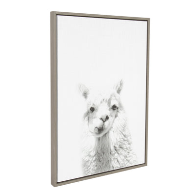 Sylvie Alpaca Framed Canvas by Simon Te of Tai Prints