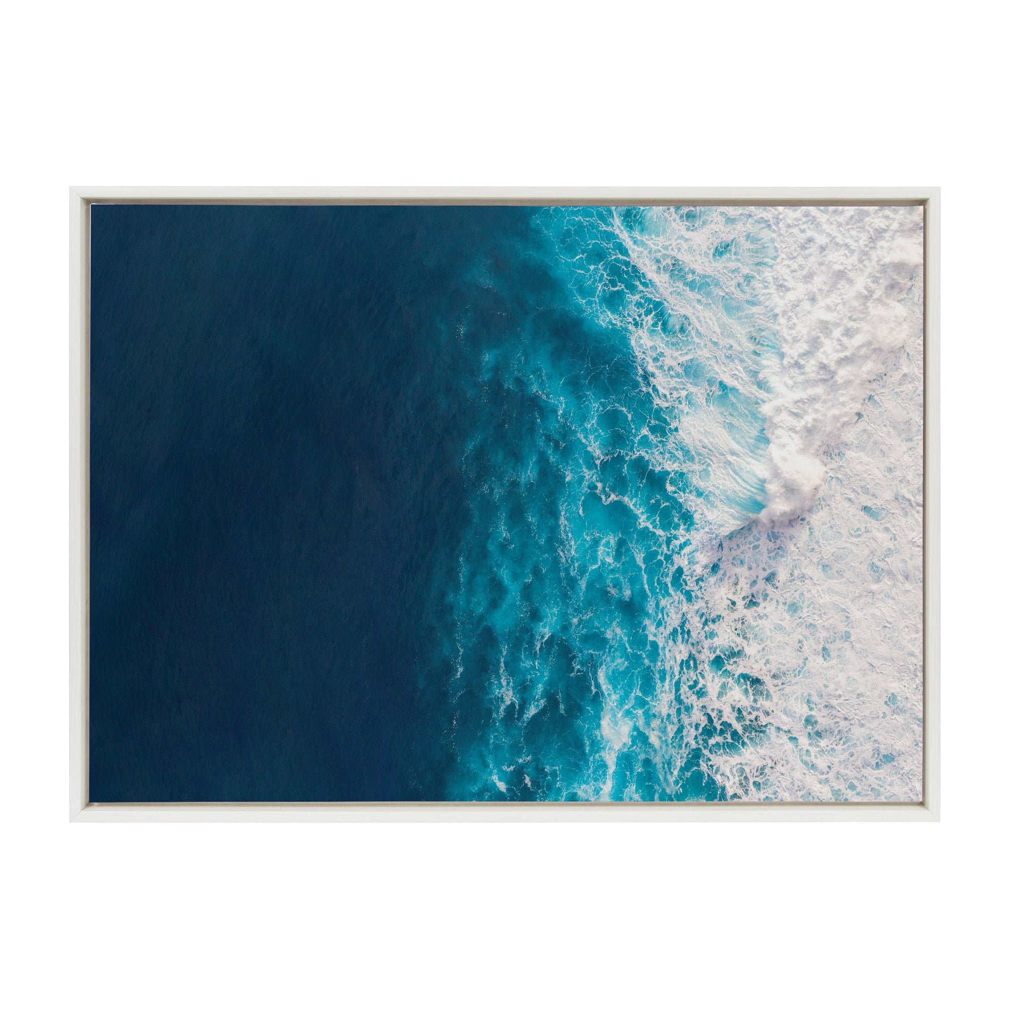 Sylvie Seascape of Splashing Waves Framed Canvas by kateandlaurel - product image 2 for Resin Society