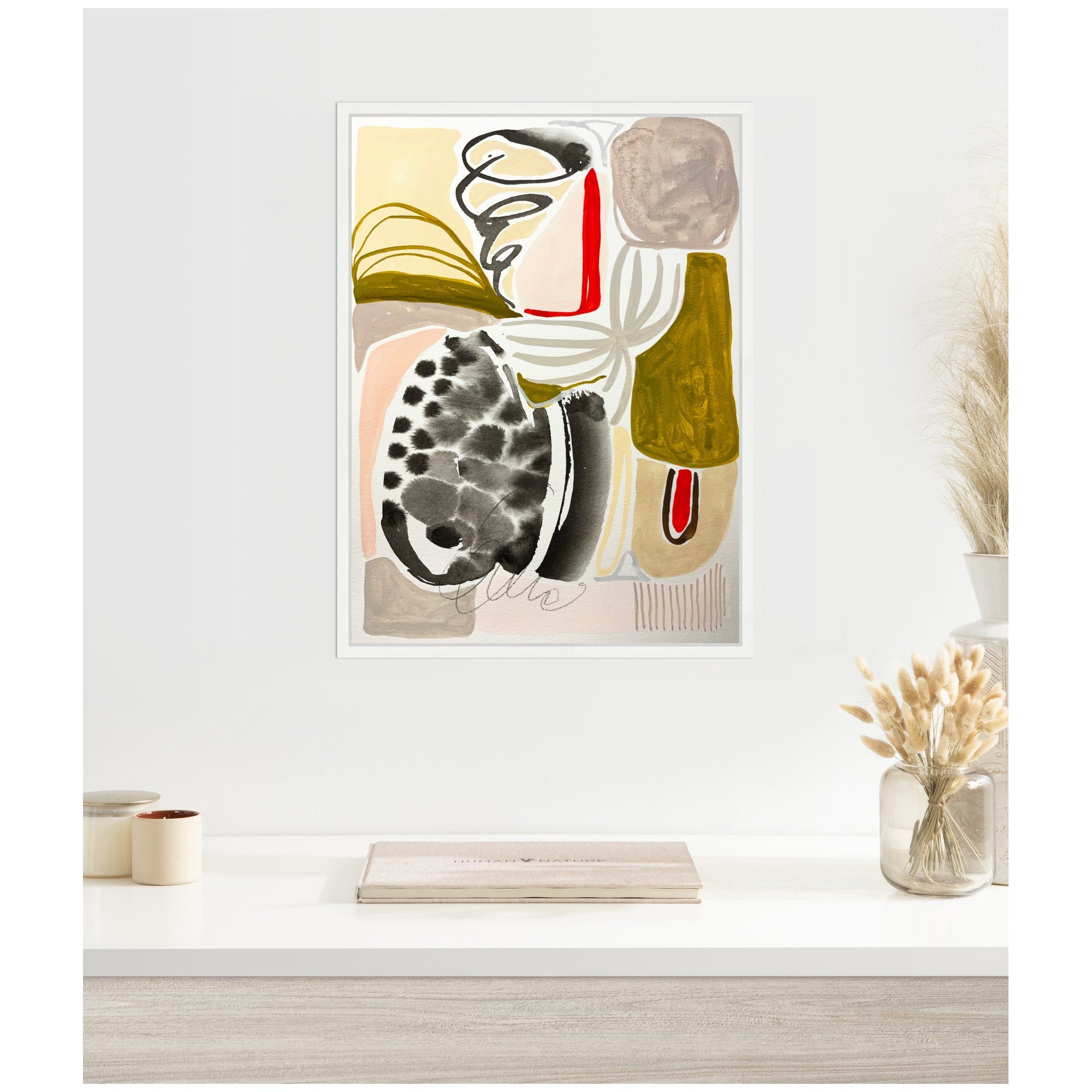 Sylvie Abstract 02 Framed Canvas by Emma Daisy