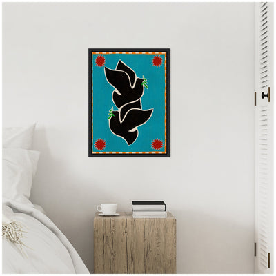 Sylvie Lush Duo 4 Birds Framed Canvas by Shatha Al Dafai