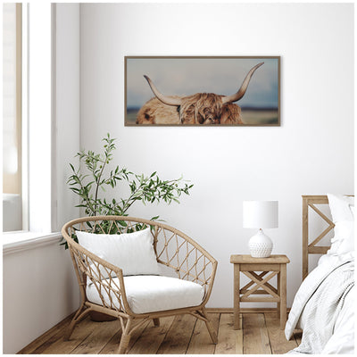 Highland Cow IX Close Panel by Laura Evans Framed Canvas Wall Art Print